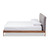 Baxton Studio Aveneil Mid-Century Modern Grey Fabric Upholstered Walnut Finished Platform Bed