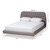 Baxton Studio Ingrid Glam and Luxe Light Grey Fabric Upholstered Gold Finished Legs Platform Bed