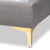 Baxton Studio Ingrid Glam and Luxe Light Grey Fabric Upholstered Gold Finished Legs Platform Bed