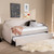 Baxton Studio Ally Modern and Contemporary Beige Fabric Upholstered Twin Size Sofa Daybed with Roll Out Trundle Guest Bed