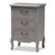 Baxton Studio Capucine Antique French Country Cottage Gray Finished Wood 3-Drawer Nightstand