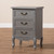 Baxton Studio Capucine Antique French Country Cottage Gray Finished Wood 3-Drawer Nightstand