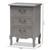 Baxton Studio Capucine Antique French Country Cottage Gray Finished Wood 3-Drawer Nightstand