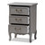 Baxton Studio Capucine Antique French Country Cottage Gray Finished Wood 3-Drawer Nightstand