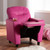 Baxton Studio Evonka Modern and Contemporary Magenta Pink Faux Leather Kids Recliner Chair