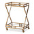 Baxton Studio Laurent Modern and Contemporary Antique Gold Finished 2-Tier Mobile Bar Cart