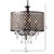 Baxton Studio Gitana Modern and Contemporary Dark Bronze Metal and Crystal 4-Light Drum Pendant Light Chandelier