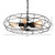 Baxton Studio Jisa Vintage Industrial Black Metal 5-Light Cage Fan Pendant Light