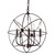 Baxton Studio Nerea Vintage Industrial Dark Bronze Metal 5-Light Orb Cage Chandelier