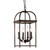 Baxton Studio Linez Vintage Rustic Farmhouse Dark Bronze Metal 4-Light Lantern Pendant Light