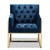 Baxton Studio Milano Modern and Contemporary Navy Velvet Fabric Upholstered Gold Finished Lounge Chair