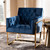 Baxton Studio Milano Modern and Contemporary Navy Velvet Fabric Upholstered Gold Finished Lounge Chair