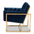 Baxton Studio Milano Modern and Contemporary Navy Velvet Fabric Upholstered Gold Finished Lounge Chair