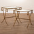 Baxton Studio Ambre Modern and Contemporary Antique Gold Finished Metal and Mirrored Glass 2-Piece Stackable Accent Tray Table Set