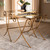Baxton Studio Ambre Modern and Contemporary Antique Gold Finished Metal and Mirrored Glass 2-Piece Stackable Accent Tray Table Set