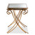 Baxton Studio Ambre Modern and Contemporary Antique Gold Finished Metal and Mirrored Glass 2-Piece Stackable Accent Tray Table Set