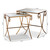 Baxton Studio Ambre Modern and Contemporary Antique Gold Finished Metal and Mirrored Glass 2-Piece Stackable Accent Tray Table Set