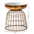 Baxton Studio Andreia Modern and Contemporary Antique Gold Finished Metal and Mirrored Glass Cage Accent Table