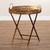 Baxton Studio Lamia Vintage Style Antique Gold Finished Foldable Metal and Mirrored Glass Accent Tray Table