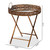 Baxton Studio Lamia Vintage Style Antique Gold Finished Foldable Metal and Mirrored Glass Accent Tray Table