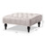 Baxton Studio Keswick Transitional Gray Velvet Fabric Upholstered Button Tufted Cocktail Ottoman