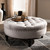 Baxton Studio Palfrey Transitional Gray Velvet Fabric Upholstered Button Tufted Cocktail Ottoman