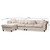 Baxton Studio Luisa Traditional Beige Fabric Upholstered Chesterfield Reversible Sectional Sofa