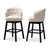 Baxton Studio Theron Transitional Light Beige Fabric Upholstered Wood Swivel Bar Stool Set