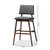 Baxton Studio Colton Mid-Century Modern Dark Gray Fabric Upholstered and Walnut-Finished Wood Bar Stool Set