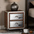 Baxton Studio Avere French Industrial Brown Wood and Silver Metal 2-Drawer Rolling Nightstand