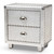 Baxton Studio Davet French Industrial Silver Metal 2-Drawer Nightstand