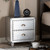 Baxton Studio Davet French Industrial Silver Metal 2-Drawer Nightstand