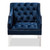 Baxton Studio Silvana Modern and Contemporary Navy Velvet Fabric Upholstered Lounge Chair with Acrylic Legs