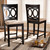 Baxton Studio Lenoir Modern and Contemporary Sand Fabric Upholstered Espresso Brown Finished Wood Counter Height Pub Chair Set