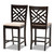 Baxton Studio Caron Modern and Contemporary Sand Fabric Upholstered Espresso Brown Finished Wood Counter Height Pub Chair Set