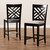 Baxton Studio Caron Modern and Contemporary Gray Fabric Upholstered Espresso Brown Finished Wood Counter Height Pub Chair Set