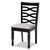 Baxton Studio Lanier Modern and Contemporary Gray Fabric Upholstered Espresso Brown Finished Wood Dining Chair