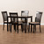 Baxton Studio Minette Modern and Contemporary Sand Fabric Upholstered Espresso Brown Finished Wood 5-Piece Dining Set