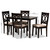 Baxton Studio Lenoir Modern and Contemporary Sand Fabric Upholstered Espresso Brown Finished Wood 5-Piece Dining Set