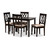 Baxton Studio Reneau Modern and Contemporary Sand Fabric Upholstered Espresso Brown Finished Wood 5-Piece Dining Set