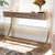 Baxton Studio Lafoy Modern and Contemporary Natural Brown Finished Wood and Gold Finished 2-Drawer Console Table