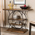 Baxton Studio Lavelle Vintage Rustic Industrial Style Walnut Brown Wood and Dark Bronze-Finished Metal Circular Console Table