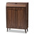 Baxton Studio Cormier Mid-Century Modern Walnut Brown finished 2-Door Wood Entryway Shoe Storage Cabinet