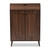 Baxton Studio Cormier Mid-Century Modern Walnut Brown finished 2-Door Wood Entryway Shoe Storage Cabinet