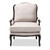 Baxton Studio Antoinette Traditional Beige Fabric Upholstered and Black Finished Accent Chair