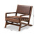 Baxton Studio Rovelyn Rustic Brown Faux Leather Upholstered Walnut Finished Wood Lounge Chair