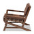 Baxton Studio Rovelyn Rustic Brown Faux Leather Upholstered Walnut Finished Wood Lounge Chair