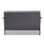 Baxton Studio Larsen Mid-Century Modern Gray Fabric Upholstered Walnut Wood Loveseat