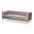 Baxton Studio Zanetta Glam and Luxe Gray Velvet Upholstered Gold Finished Sofa