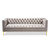 Baxton Studio Zanetta Glam and Luxe Gray Velvet Upholstered Gold Finished Sofa